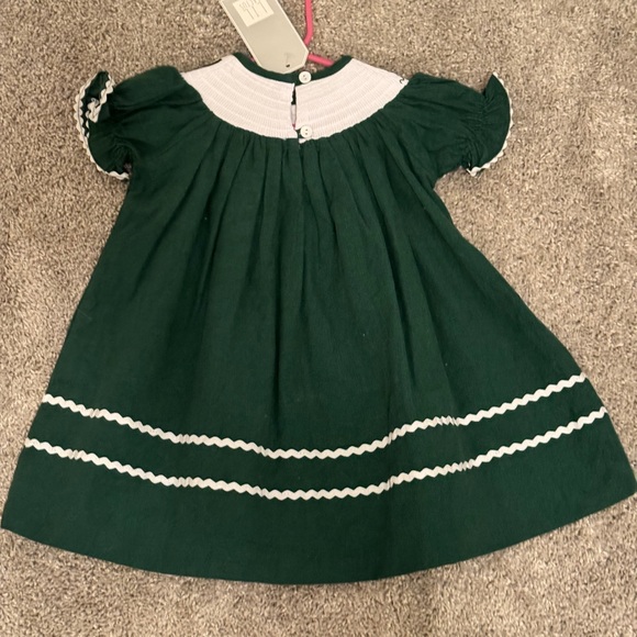 Green corduroy Christmas dress - Picture 3 of 4